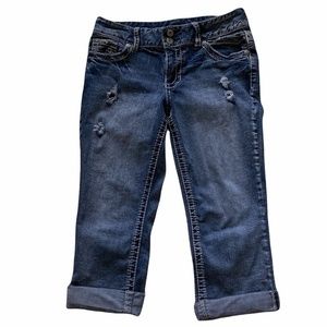 Maurices Destroyed Embellished Capri‎ Jeans Sz. 3/4